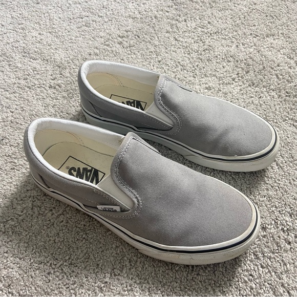 vans grey canvas slip ons - Picture 5 of 5